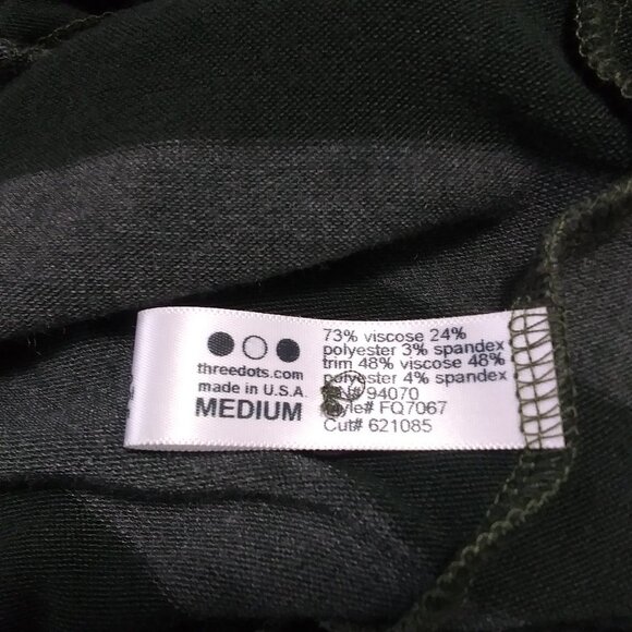 Three Dots Button Front Cardigan Green Stripe Size Medium - Picture 5 of 10